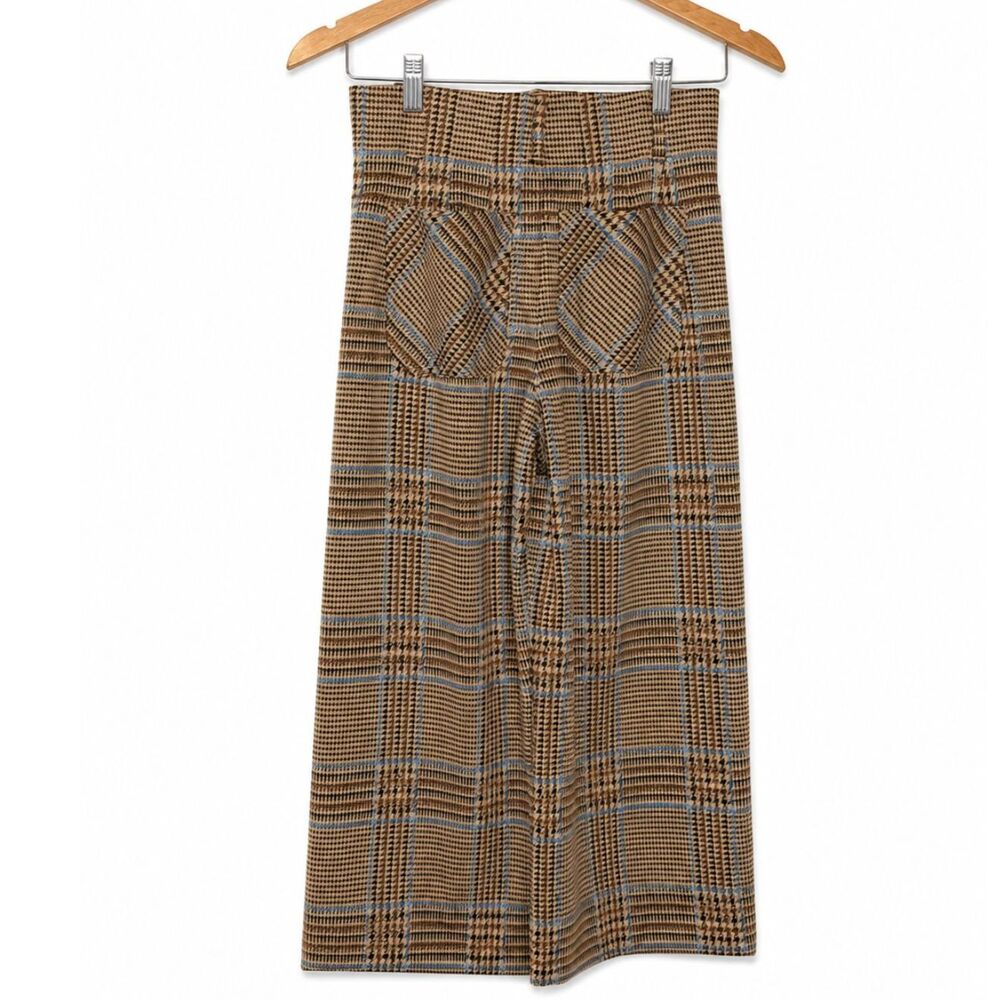 LC Lauren Conrad 2P Plaid Culotte Pants High Rise Wide Leg Cropped Trousers - Picture 3 of 5